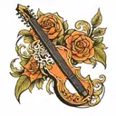 lyre and sable tattoo design idea