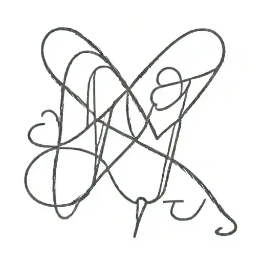 A heartbeat (like with a heartbeat monitor) with a heart at the end and the letters "J" and "N" in the start tattoo design idea