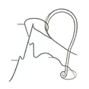 A heartbeat line from a heart monitor with a heart at the end and the letters "J" and "N" in the start tattoo design idea