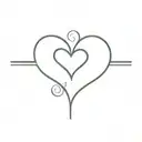 A heartbeat line from a heart monitor with a heart at the end and the letters "J" and "N" in the start tattoo design idea