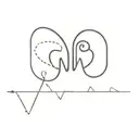 A heartbeat line from a heart monitor with a heart at the end and the letters "J" and "N" in the start tattoo design idea