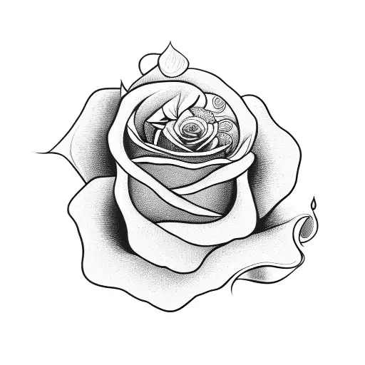 mustache with rose on tip of mustache tattoo design idea