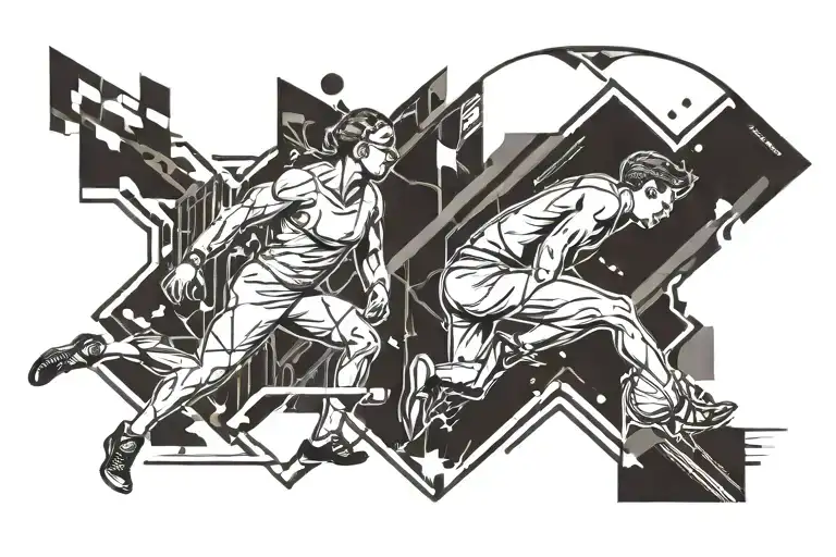 track and field transformed tattoo design idea