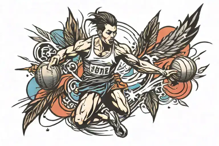 track and field transformed tattoo design idea