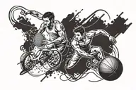 track and field transformed tattoo design idea