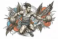 track and field transformed tattoo design idea