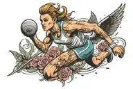 track and field transformed tattoo design idea