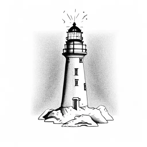 Lighthouse with light will guide you home tattoo design idea