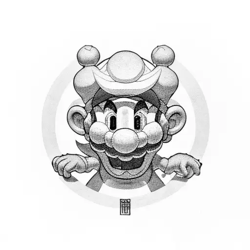 mario montado no yoshi tattoo design idea