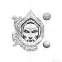 atlas god holding the earth tattoo design idea