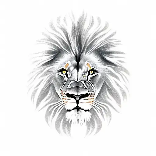 Lion with scar face tattoo design idea