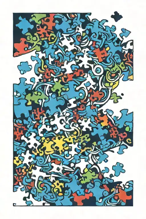 Autism puzzle pieces tattoo design idea