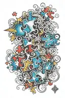 Autism puzzle pieces tattoo design idea
