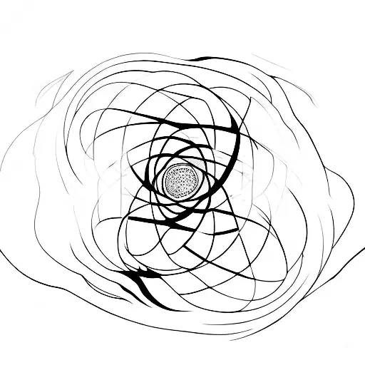 time space bending tattoo design idea