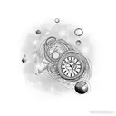 time space bending tattoo design idea