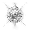 time space bending tattoo design idea