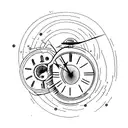 time space bending tattoo design idea
