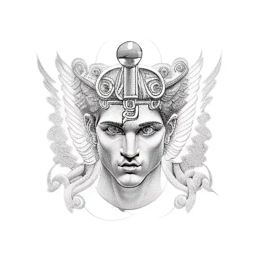 hermes greek god sleeve tattoo design idea