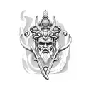 Poseidon with trident tattoo design idea