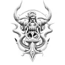 Poseidon with trident tattoo design idea