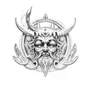 Poseidon with trident tattoo design idea