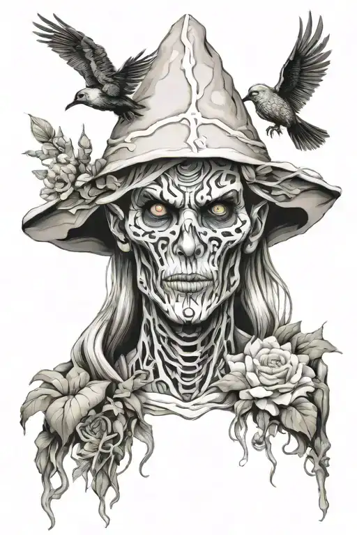 undead druid full sleeve tattoo design idea