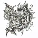 Sales graph transforming tattoo design idea