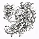 Sales graph transforming tattoo design idea