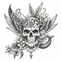 Sales graph transforming tattoo design idea