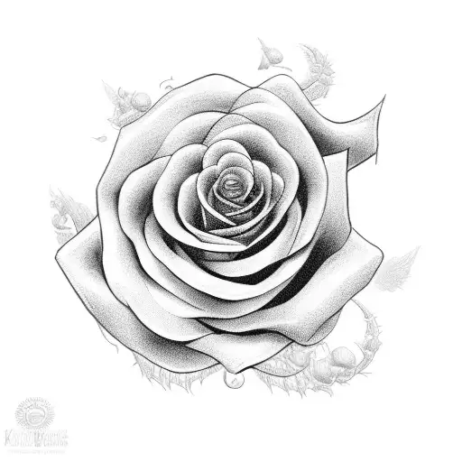 kimberly with rose at the end tattoo design idea