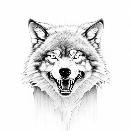 vicious wolf tattoo design idea