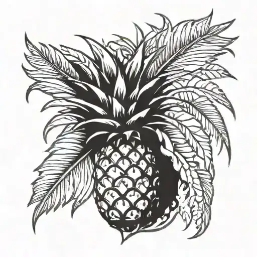 pinapple fancy tattoo design idea