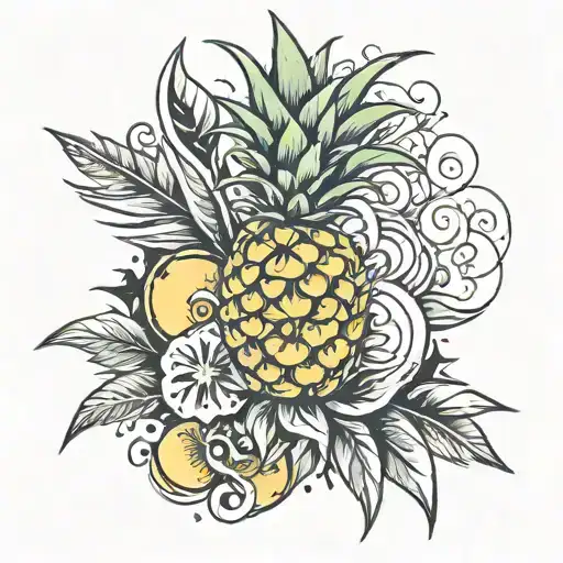 pinapple fancy tattoo design idea