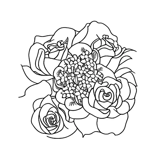 the word fortitude with flowers tattoo design idea