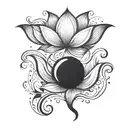 Semicolon made of lotus tattoo design idea