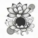 Semicolon made of lotus tattoo design idea