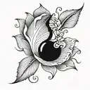 Semicolon made of lotus tattoo design idea