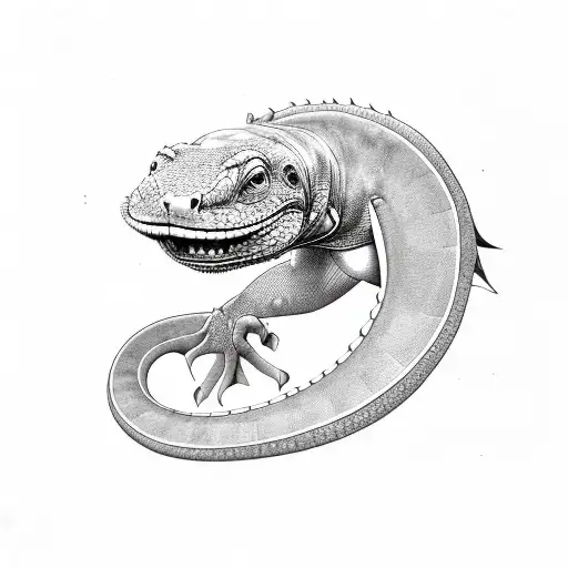 Komodo dragon, monkey, dogs, manta rays  tattoo design idea