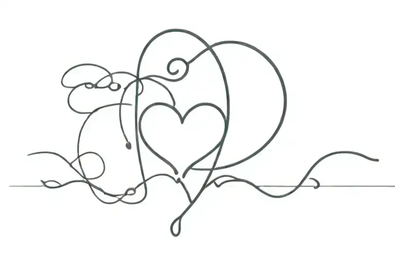 heartbeat and semicolon tattoo design idea