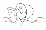 heartbeat and semicolon tattoo design idea
