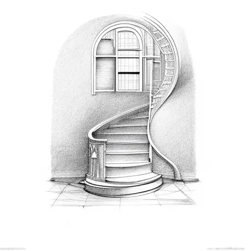 stair and door from truman show tattoo design idea