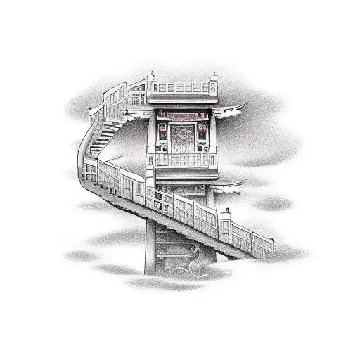 stair and door from truman show tattoo design idea