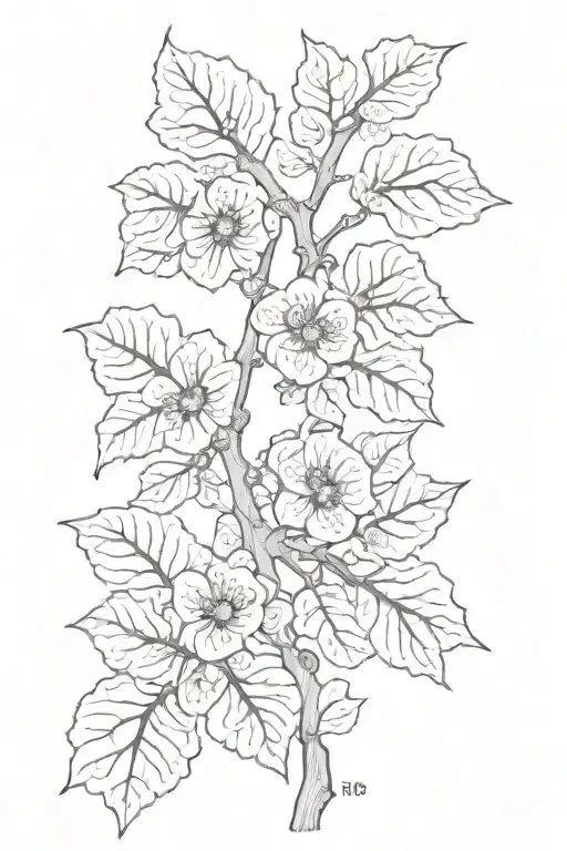 fig branch tattoo design idea