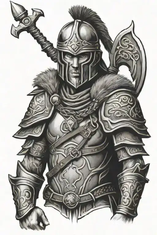 Scottish warrior  tattoo design idea