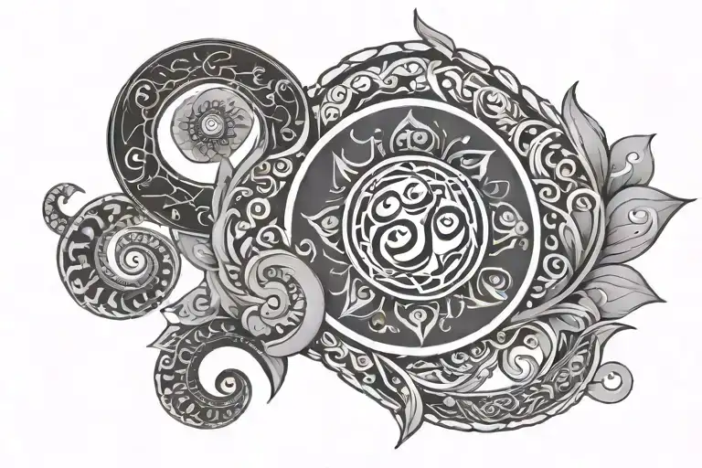 "breathe and be fearless"  with the a Koru and Vishuddha in sanskrit tattoo design idea