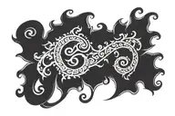 The words breathe and be fearless in script with the Koru symbol and Vishuddha in sanskrit tattoo design idea
