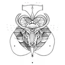 aries, aquarius, libra and scorpio combination tattoo design idea