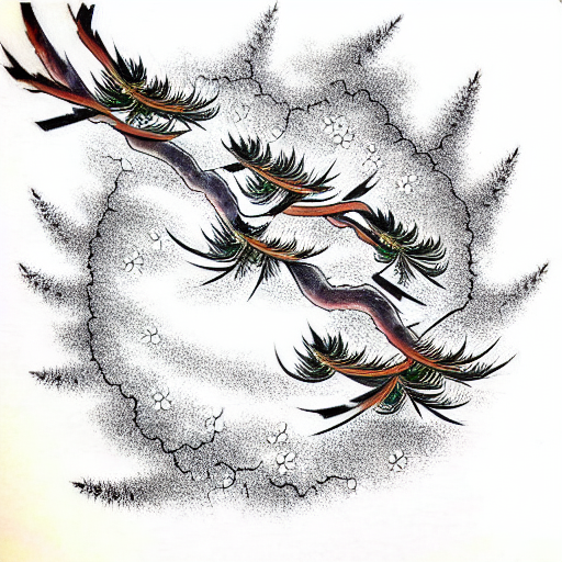 Pine Tree tattoo design idea