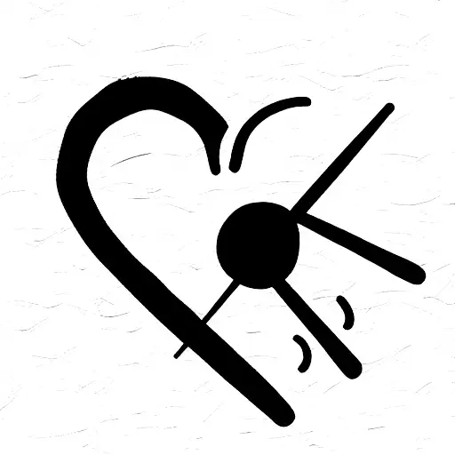 heart  between chopsticks  tattoo design idea