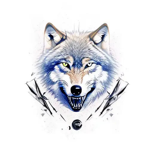 Wolf Snarling  tattoo design idea